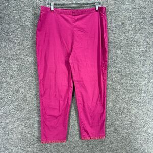 Outfit Pants Women 14P Petite Pink High Rise Zipper Chino Flat Front Cotton
